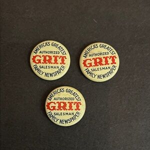 Vintage 1960  Grit Newspaper 
Salesman Pins